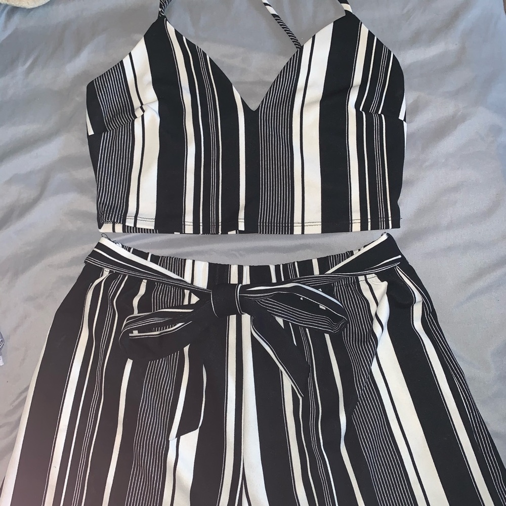 Black & White Shorts & Crop Tank Set. Never worn!